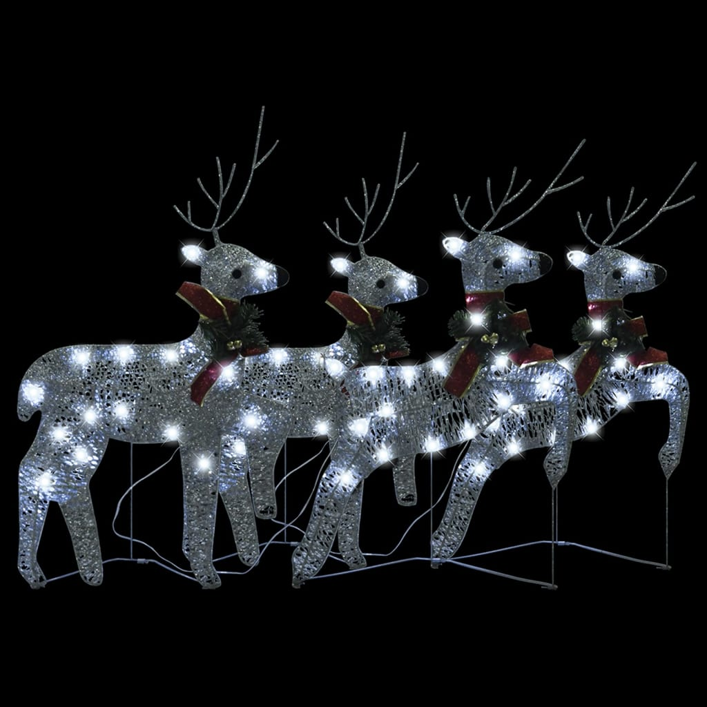 Christmas Reindeers 4 pcs Silver 80 LEDs