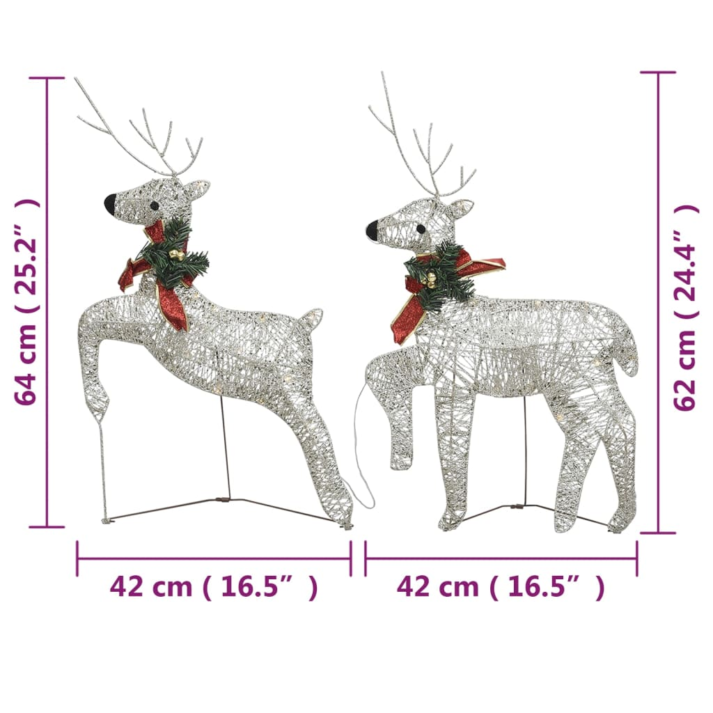 vidaXL Christmas Reindeers 6 pcs Gold 120 LEDs