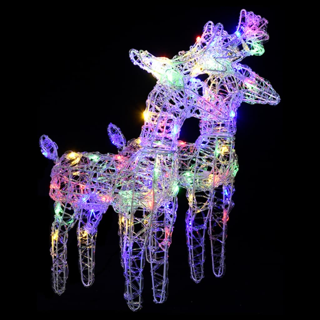 vidaXL Christmas Reindeers 4 pcs Multicolor 160 LEDs Acrylic