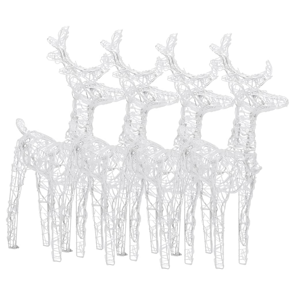 vidaXL Christmas Reindeers 4 pcs Blue 160 LEDs Acrylic