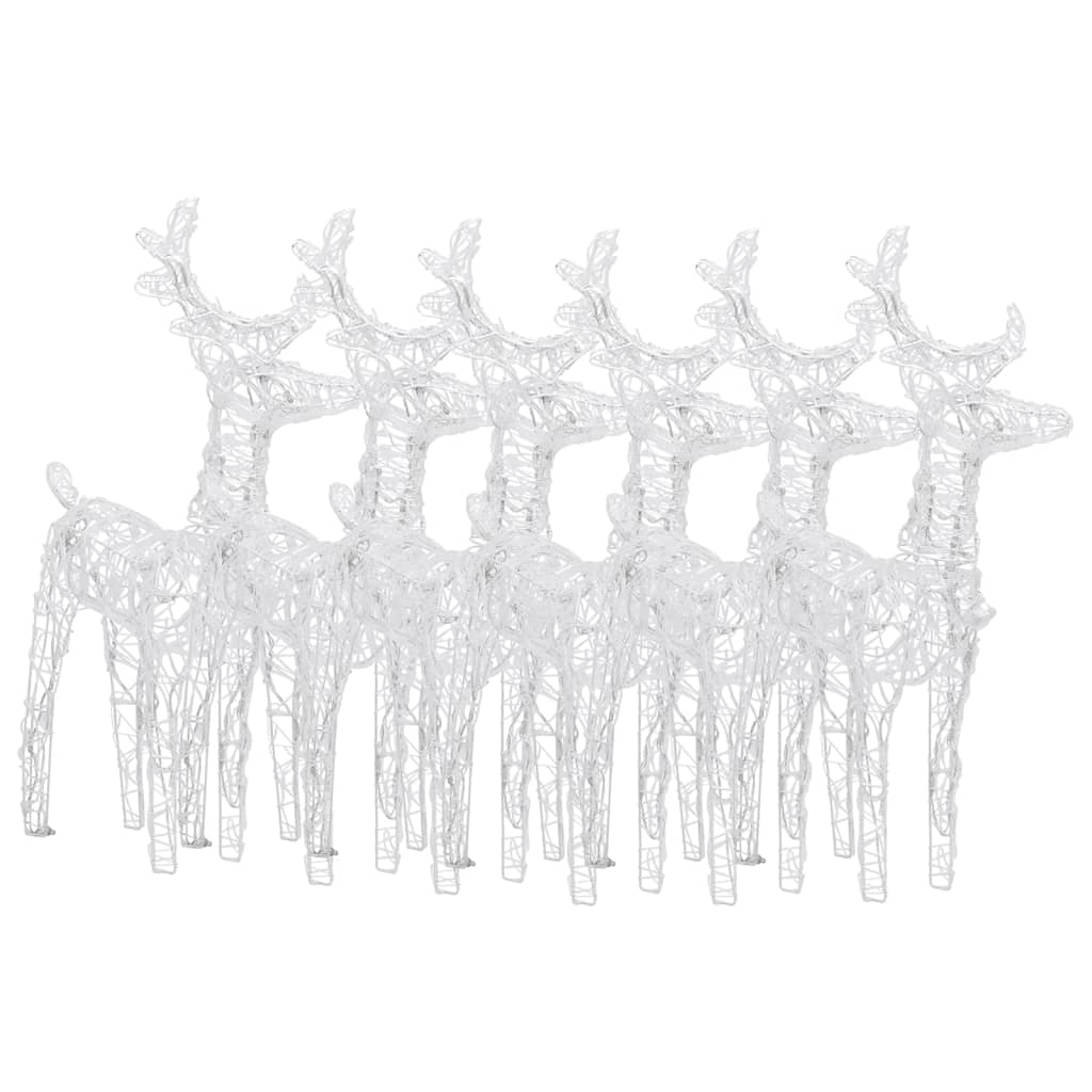 Christmas Reindeers 6 pcs Cold White 240 LEDs Acrylic