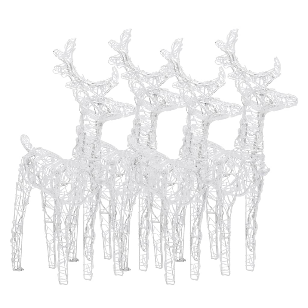 Christmas Reindeers 4 pcs Warm White 160 LEDs Acrylic