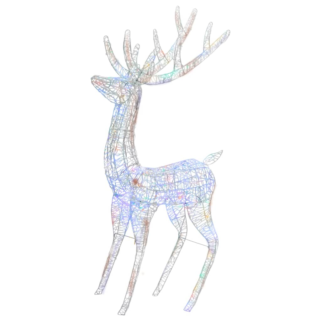 XXL Acrylic Christmas Reindeers 250 LED 2 pcs 70.9" Multicolor