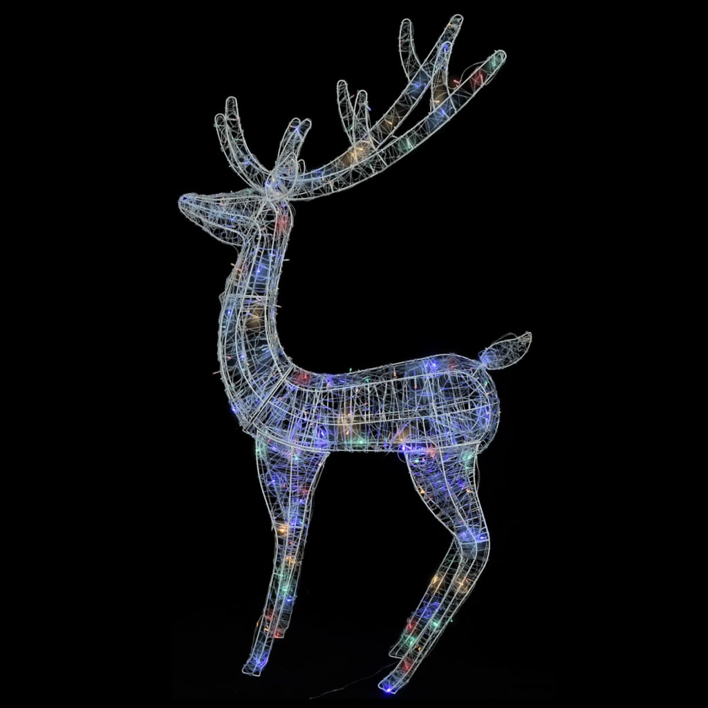 XXL Acrylic Christmas Reindeers 250 LED 2 pcs 70.9" Multicolor