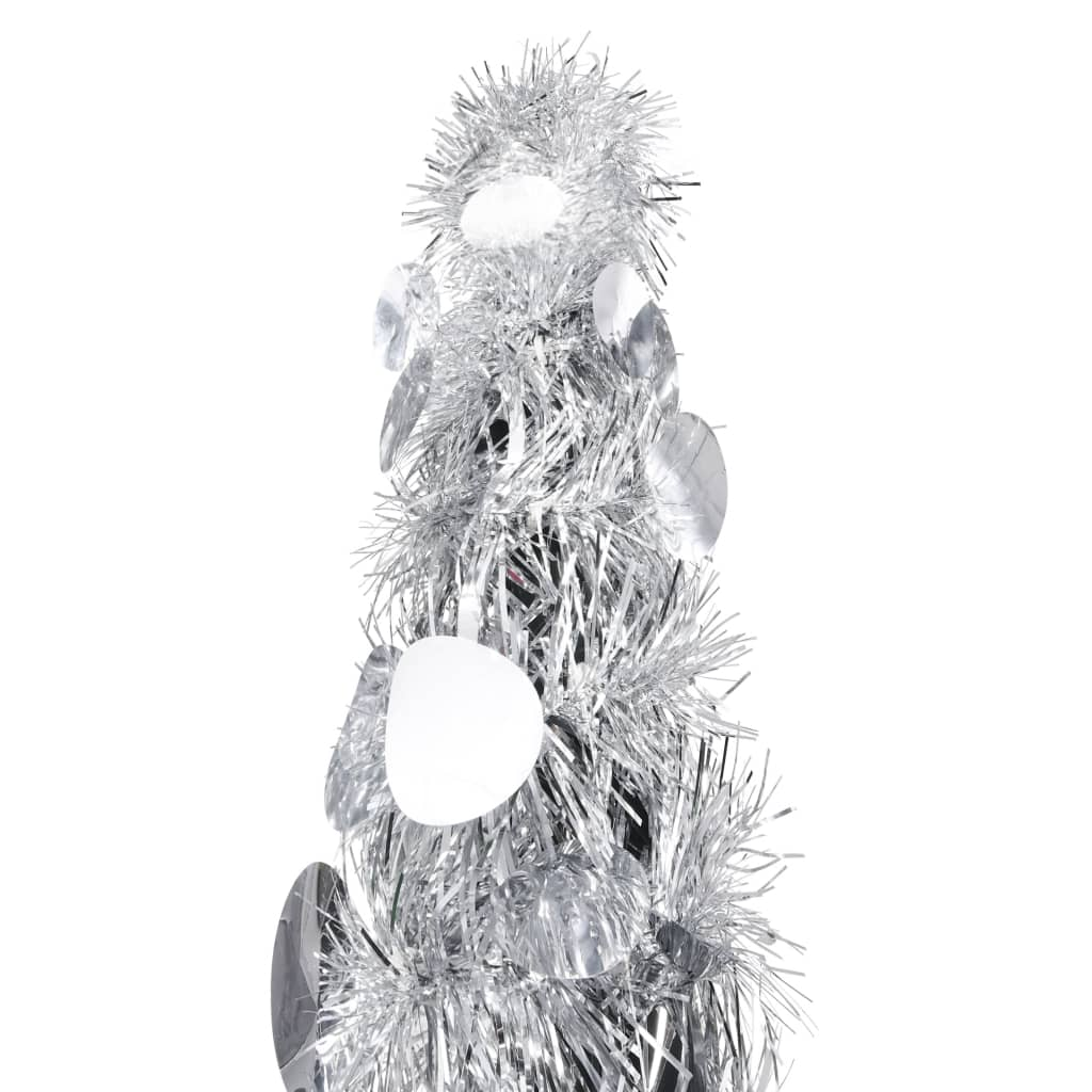 Pop-up Artificial Christmas Tree Silver 5 ft PET