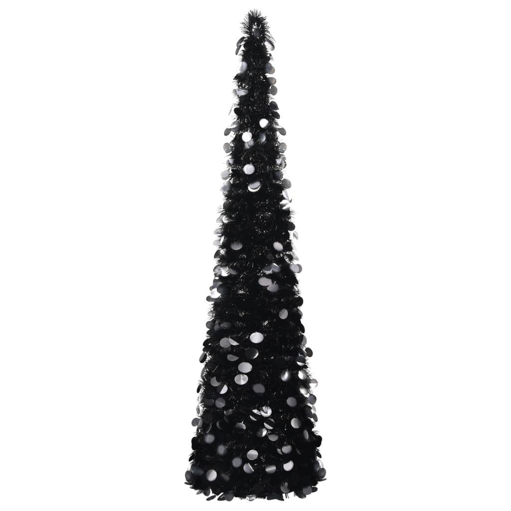 Pop-up Artificial Christmas Tree Black 6 ft PET