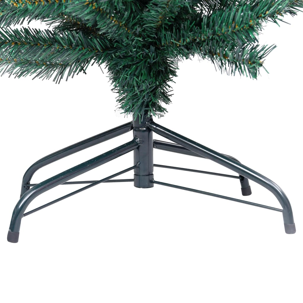 Slim Artificial Christmas Tree with Stand Green 7 ft PVC