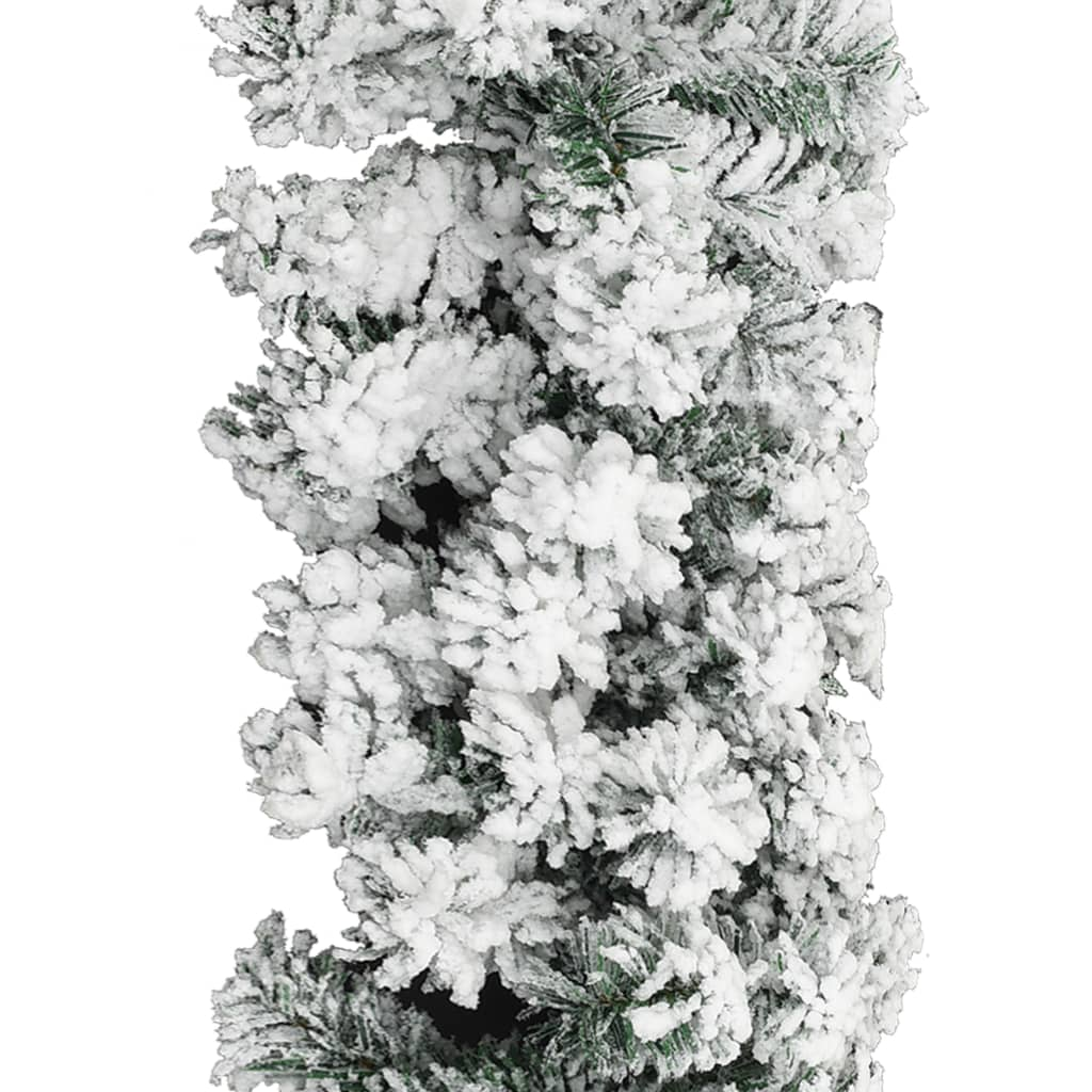 Christmas Garland with Flocked Snow Green 33 ft PVC