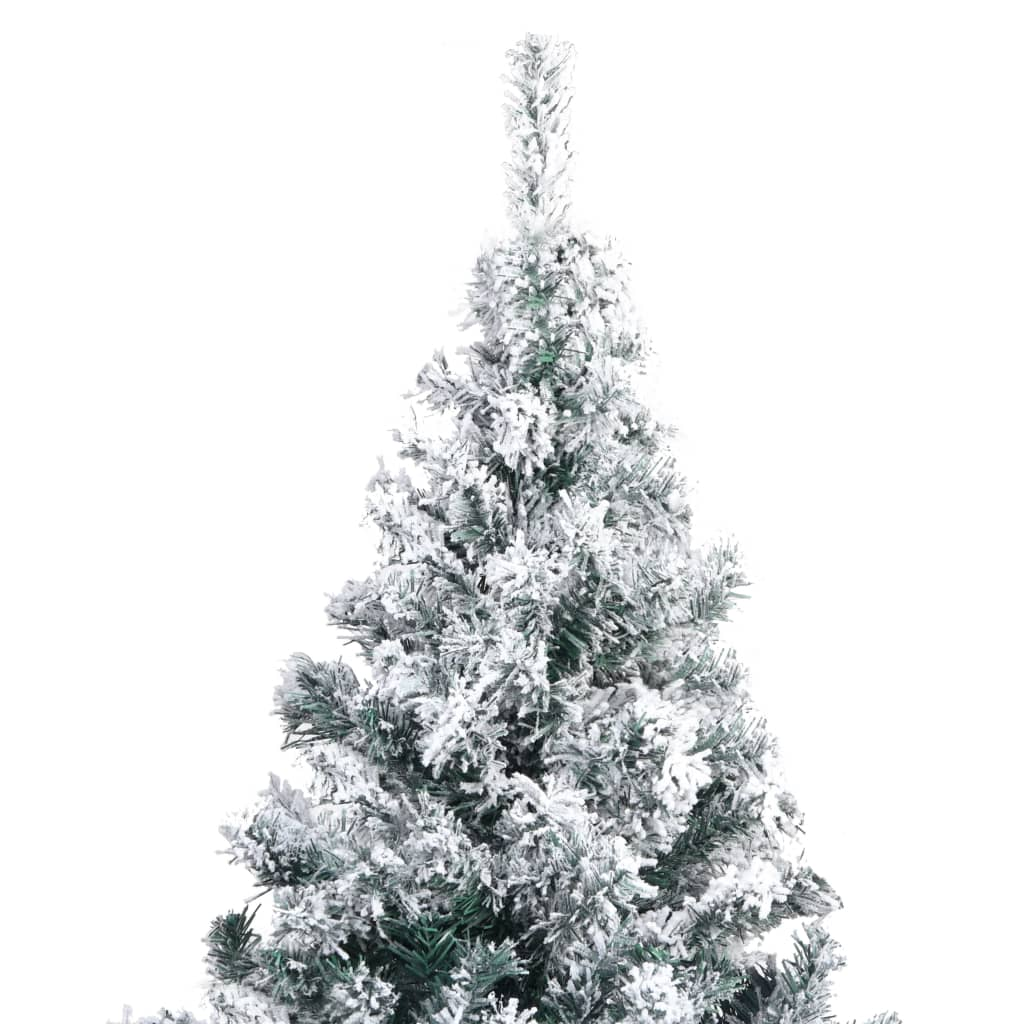 Artificial Christmas Tree with Flocked Snow Green 8 ft PVC