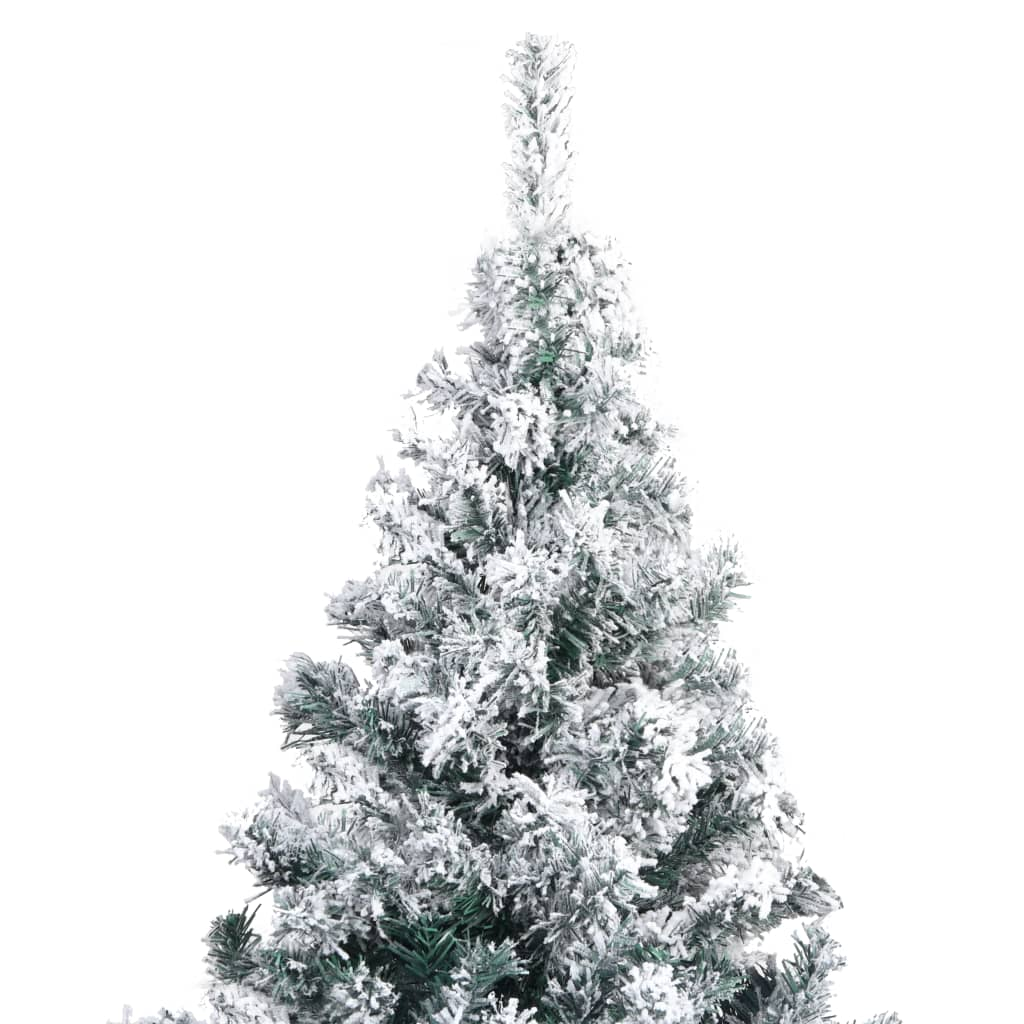 Artificial Christmas Tree with Flocked Snow Green 7 ft PVC