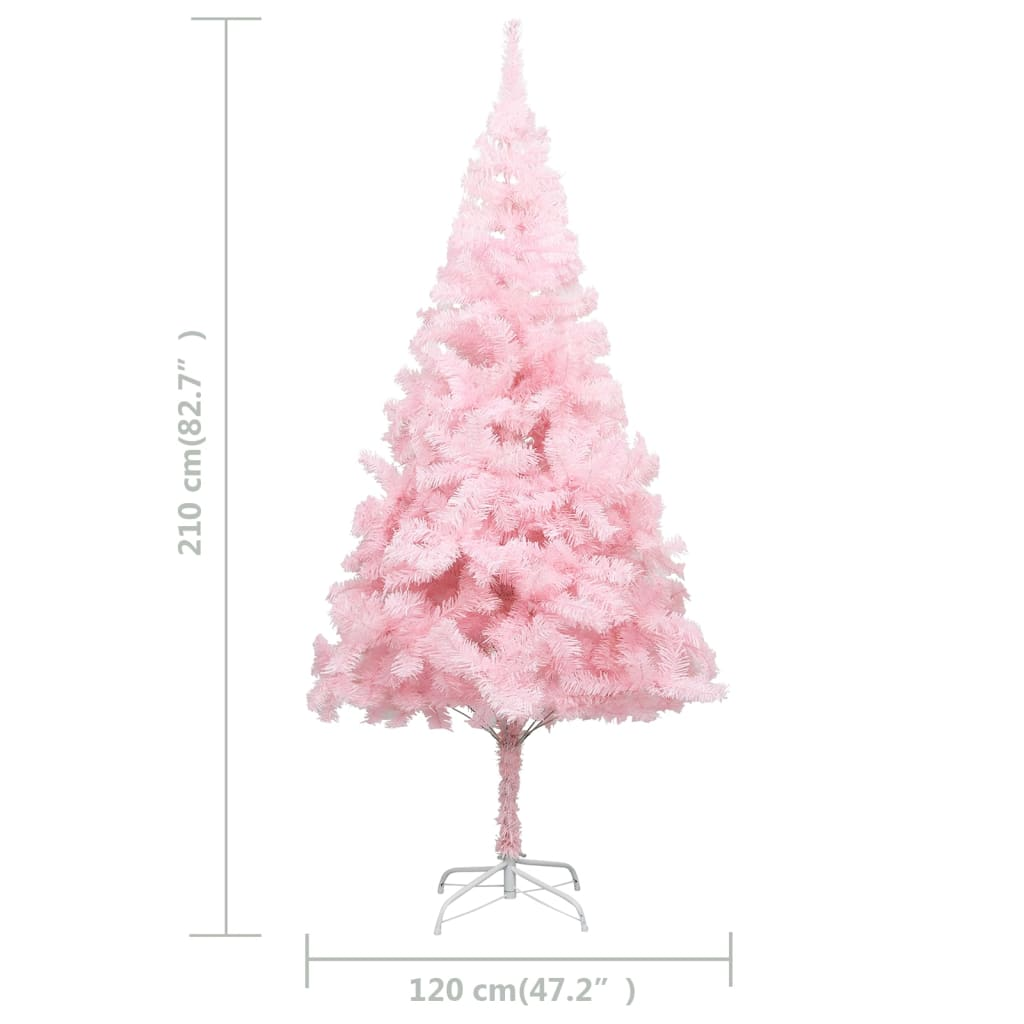 Artificial Christmas Tree with Stand Pink 7 ft PVC