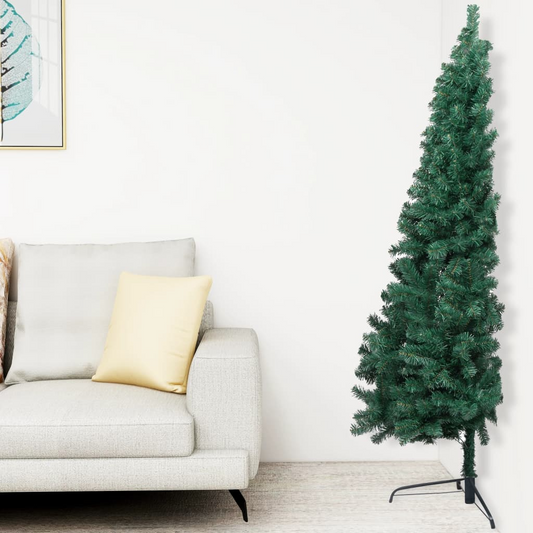 Artificial Half Christmas Tree with Stand Green 7 ft PVC