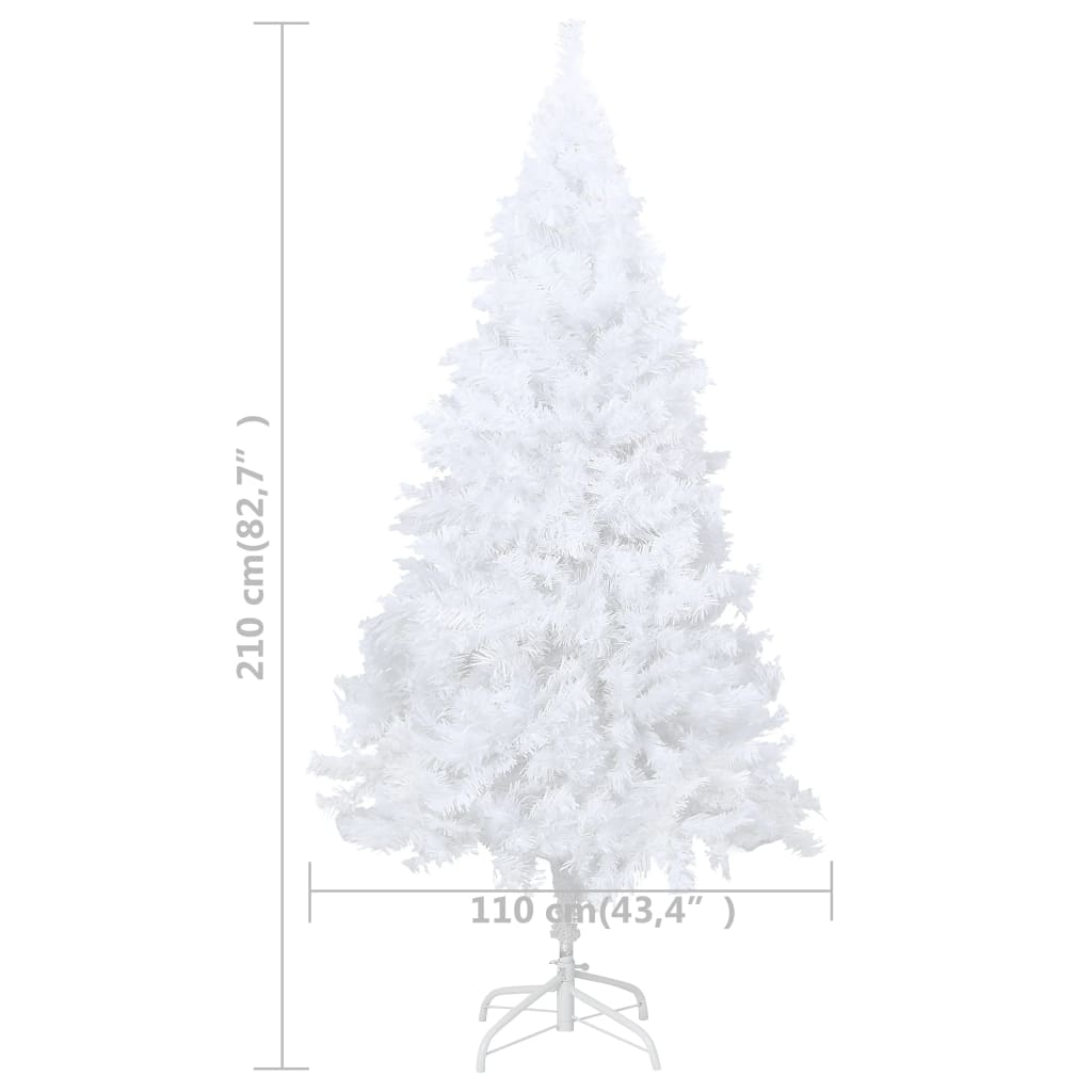 Artificial Christmas Tree with Thick Branches White 7 ft PVC