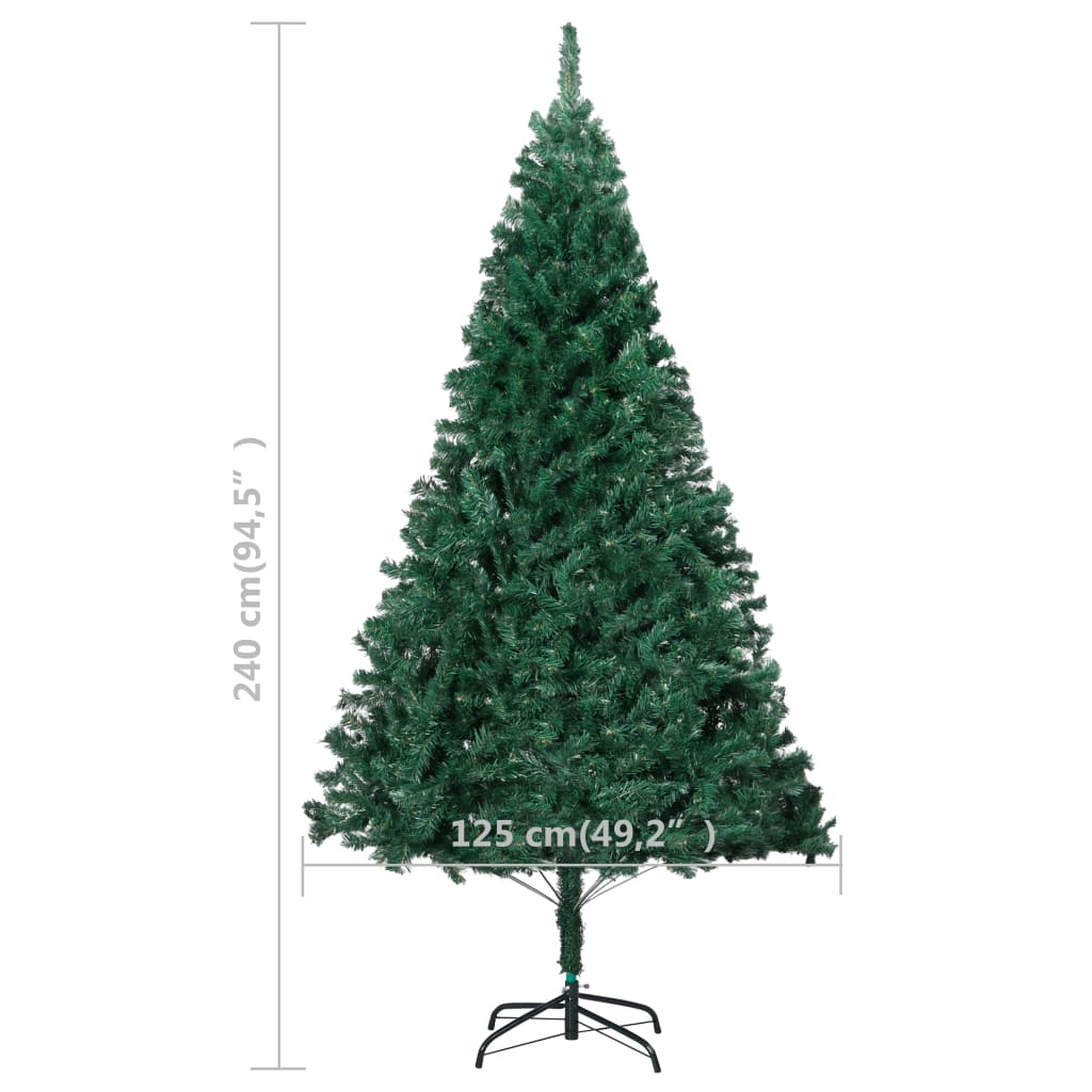 Artificial Christmas Tree with Thick Branches Green 8 ft PVC