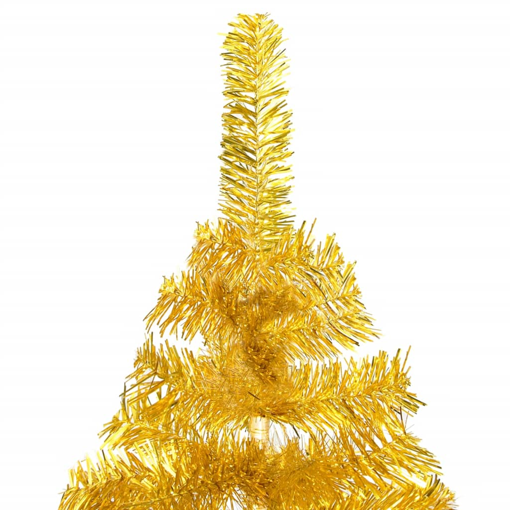 Artificial Christmas Tree with Stand Gold 5 ft PET