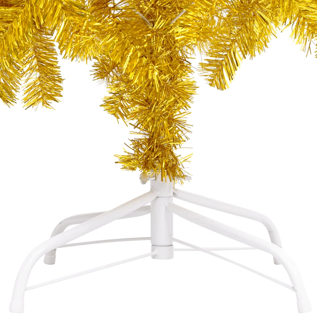 Artificial Christmas Tree with Stand Gold 5 ft PET