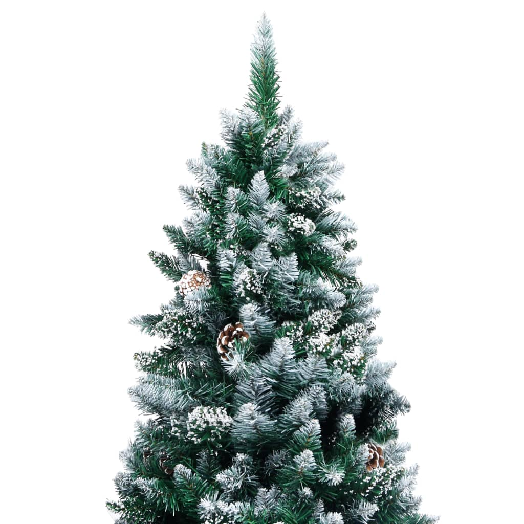 Artificial Christmas Tree with Pine Cones and White Snow 8 ft