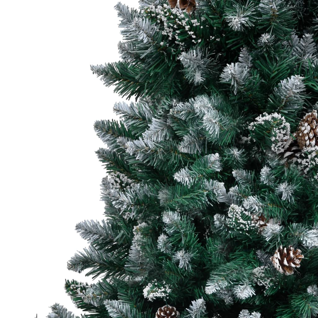 Artificial Christmas Tree with Pine Cones and White Snow 8 ft