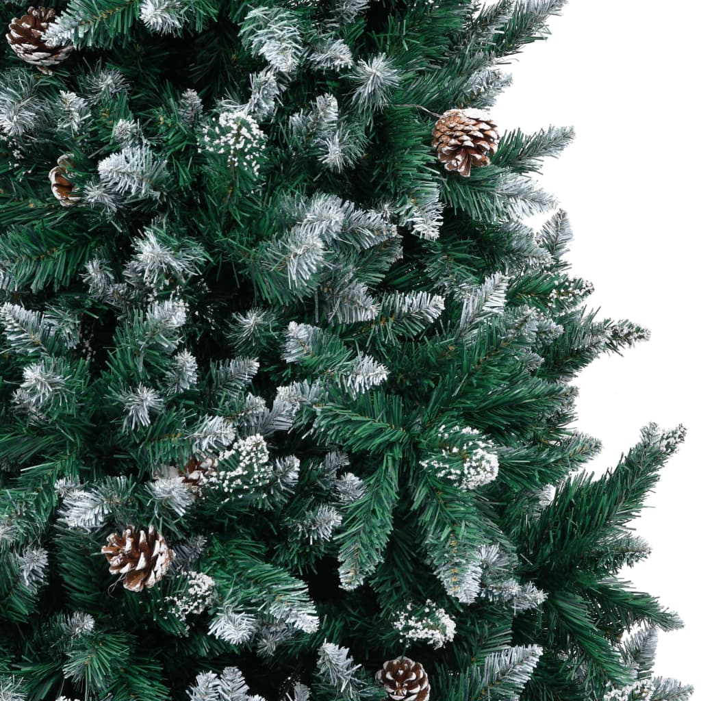 Artificial Christmas Tree with Pine Cones and White Snow 8 ft