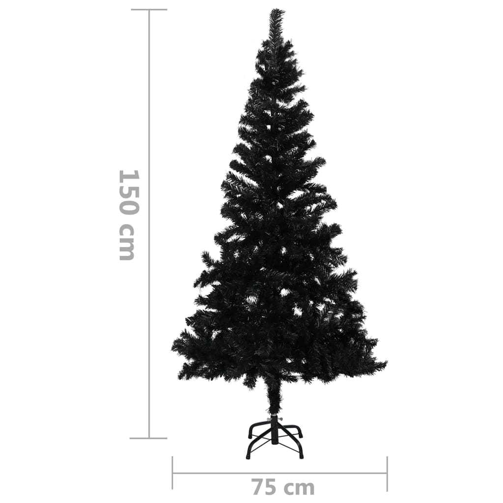 Artificial Christmas Tree with Stand Black 5 ft PVC