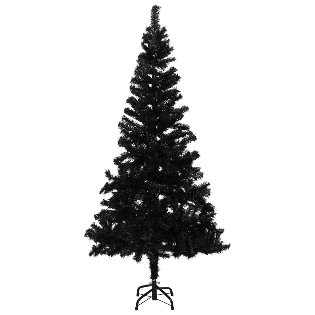 Artificial Christmas Tree with Stand Black 6 ft PVC