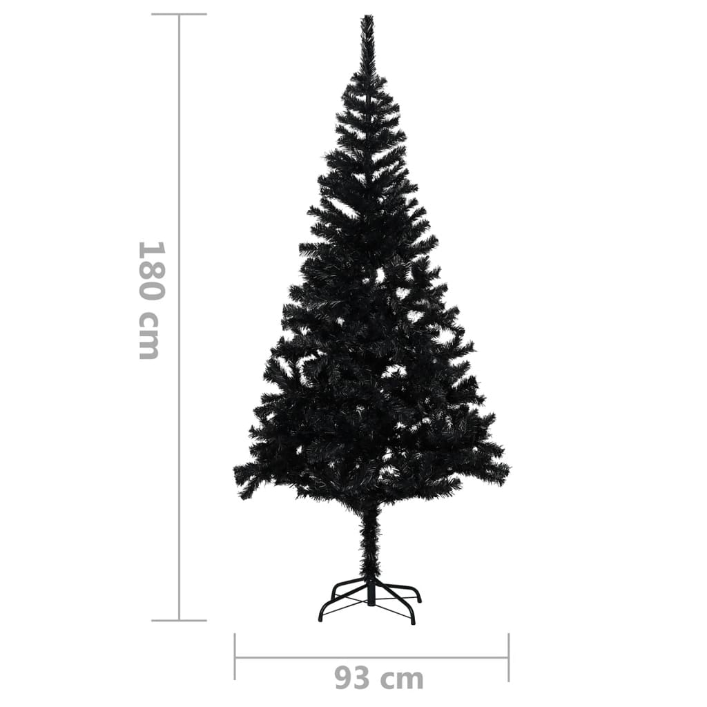 Artificial Christmas Tree with Stand Black 6 ft PVC