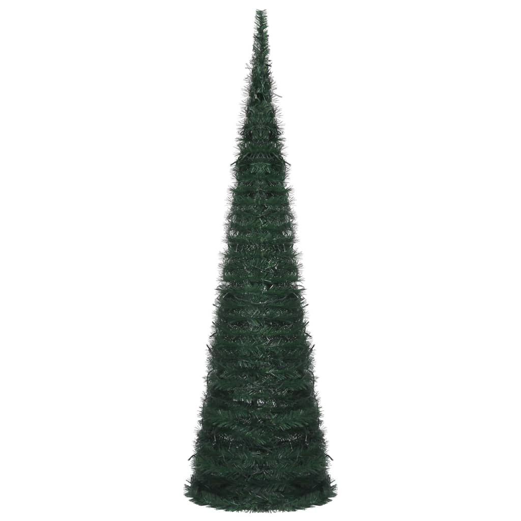 Pop-up String Artificial Pre-lit Christmas Tree Green 5 ft