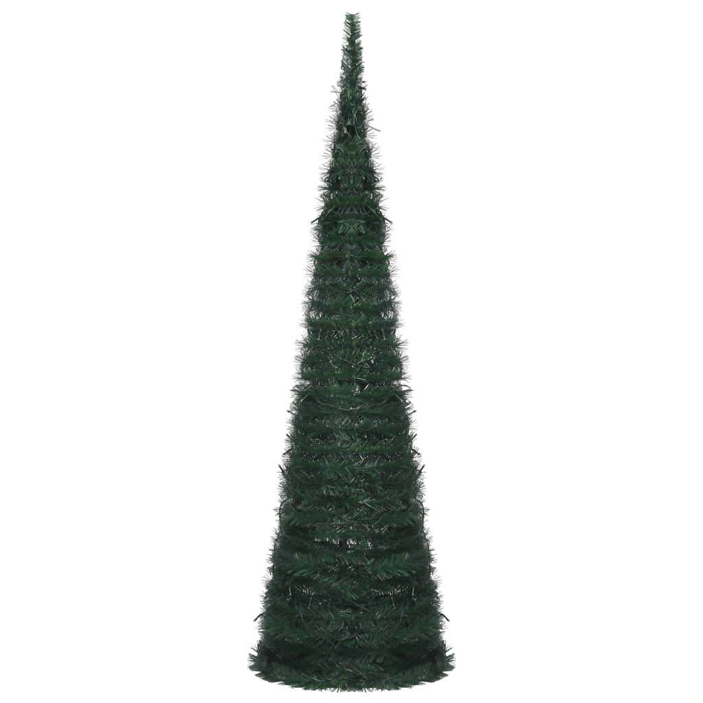 Pop-up String Artificial Pre-lit Christmas Tree Green 5 ft