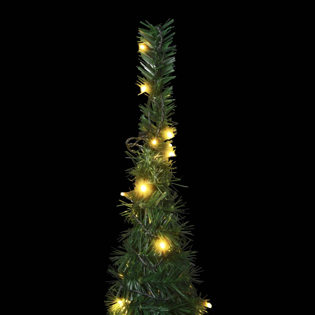 Pop-up String Artificial Pre-lit Christmas Tree Green 6 ft