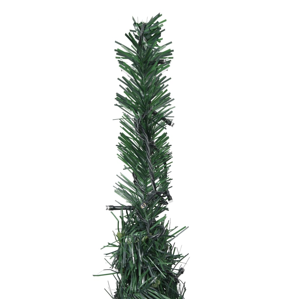 Pop-up String Artificial Pre-lit Christmas Tree Green 6 ft