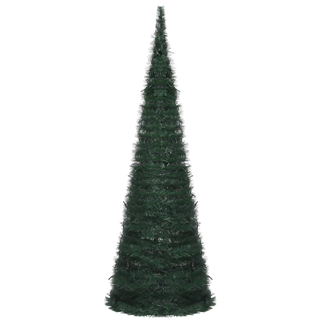 Pop-up String Artificial Pre-lit Christmas Tree Green 6 ft