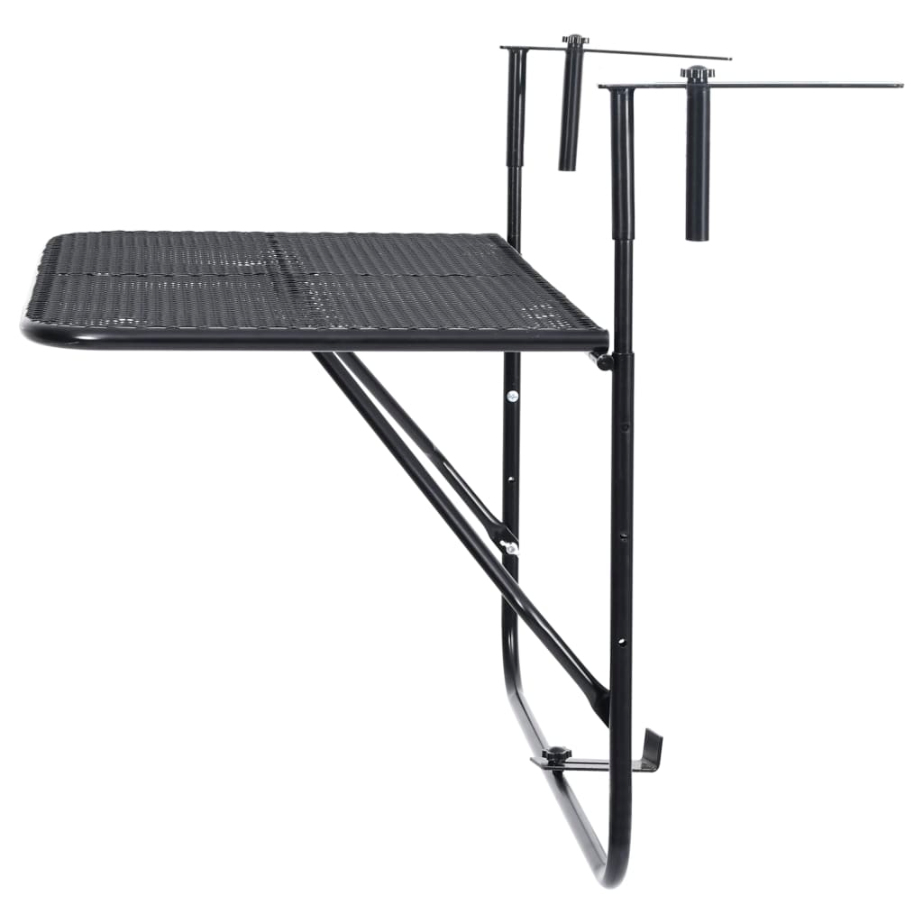 vidaXL Balcony Table Black 23.6"x15.7" Steel