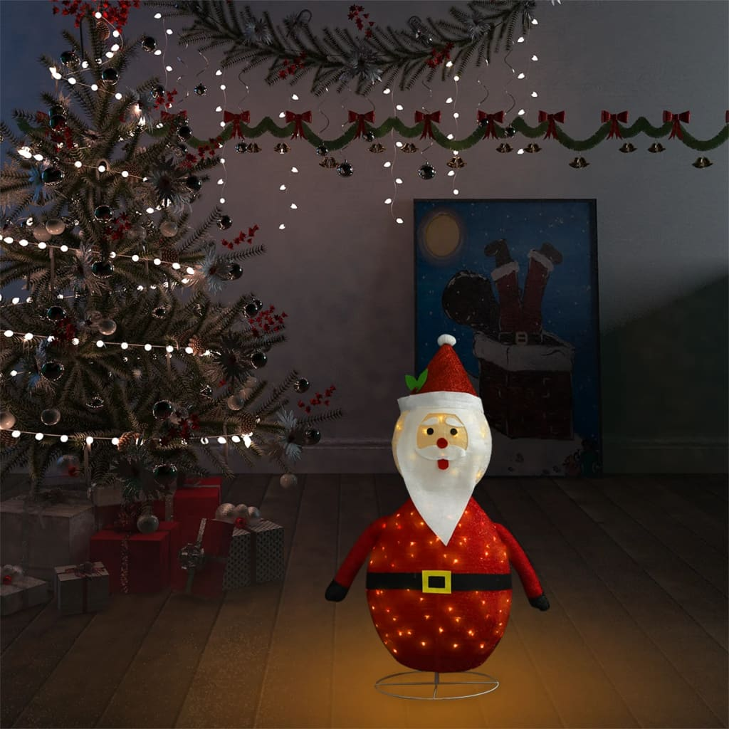 Decorative Christmas Santa Claus Figure LED Luxury Fabric 2 ft