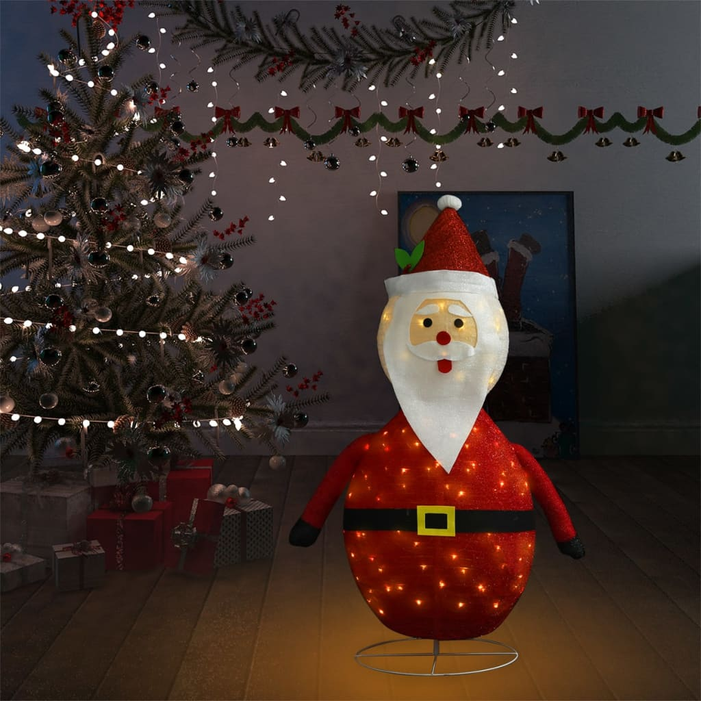 Decorative Christmas Santa Claus Figure LED Luxury Fabric 4 ft