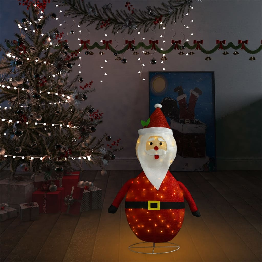 Decorative Christmas Santa Claus Figure LED Luxury Fabric 3 ft