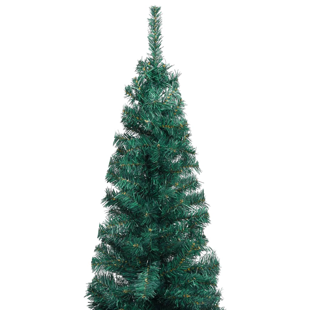 Slim Artificial Christmas Tree with Stand Green 4 ft PVC