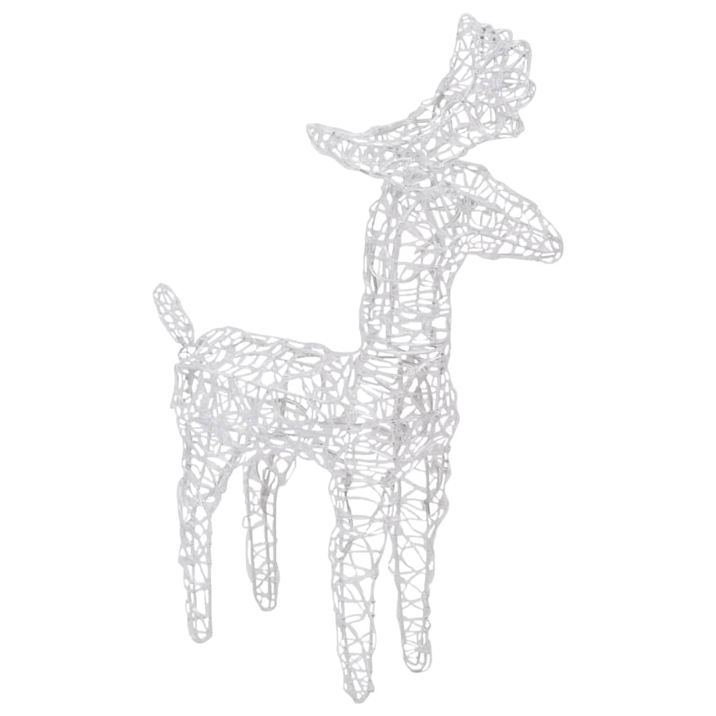 vidaXL Reindeers & Sleigh Christmas Decoration 160 LEDs 51.2" Acrylic