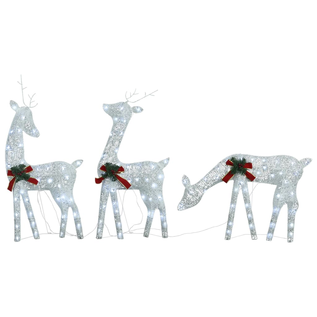 Christmas Reindeer Family 106.3"x2.8"x35.4" White Cold White Mesh