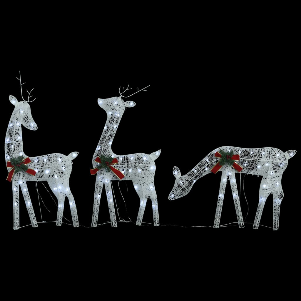 Christmas Reindeer Family 106.3"x2.8"x35.4" White Cold White Mesh