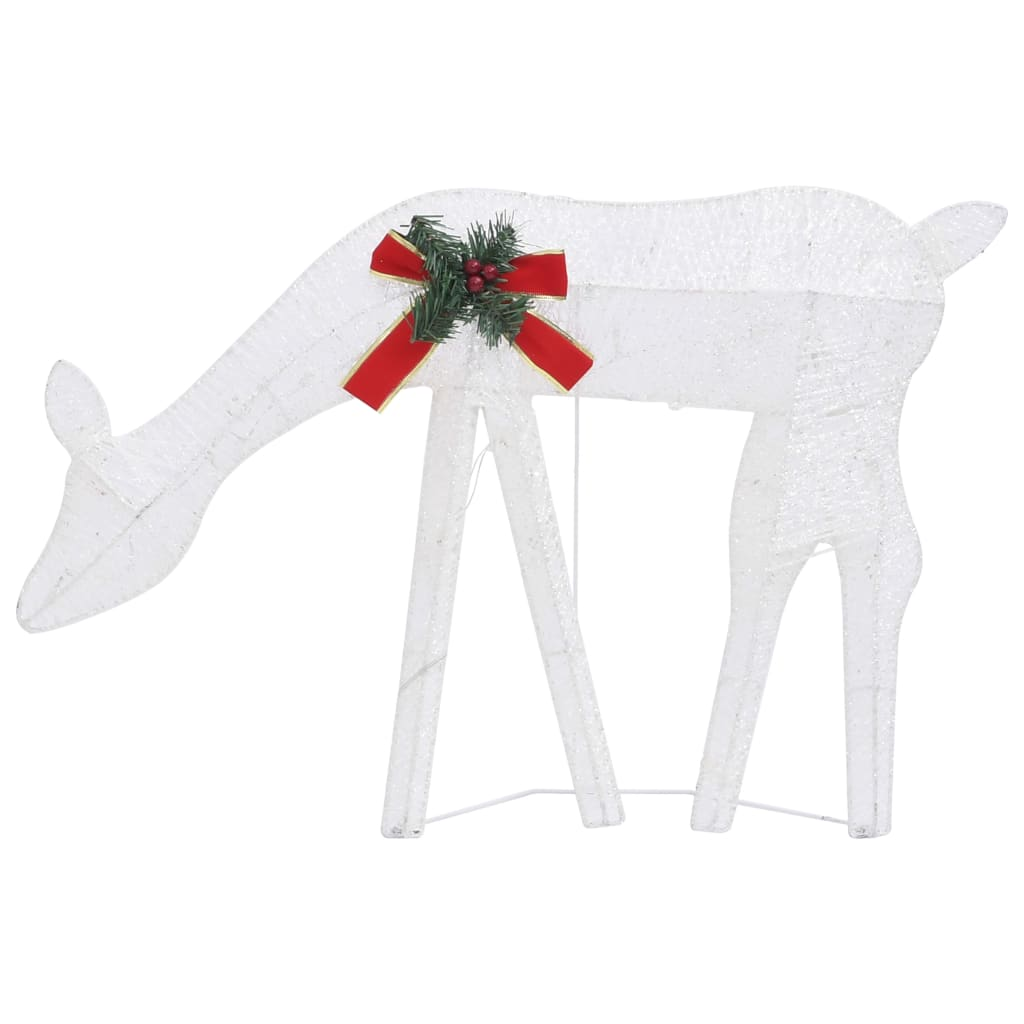 Christmas Reindeer Family 106.3"x2.8"x35.4" White Cold White Mesh