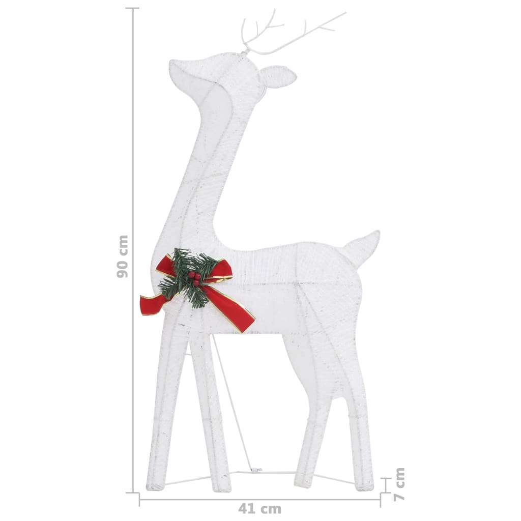 Christmas Reindeer Family 106.3"x2.8"x35.4" White Cold White Mesh