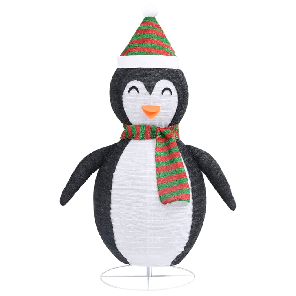 Decorative Christmas Snow Penguin Figure LED Luxury Fabric 4 ft