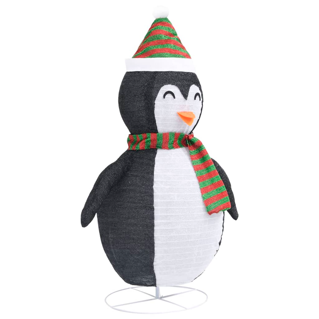 Decorative Christmas Snow Penguin Figure LED Luxury Fabric 4 ft