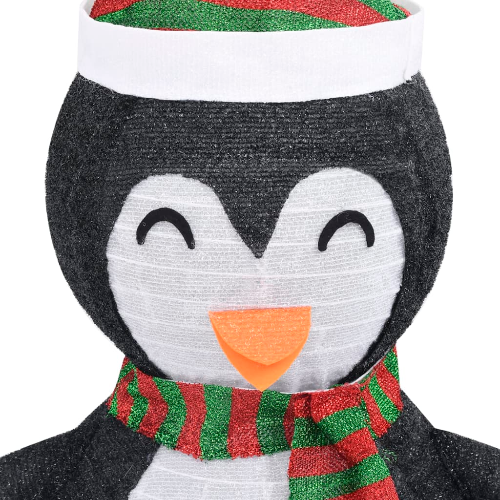 Decorative Christmas Snow Penguin Figure LED Luxury Fabric 4 ft