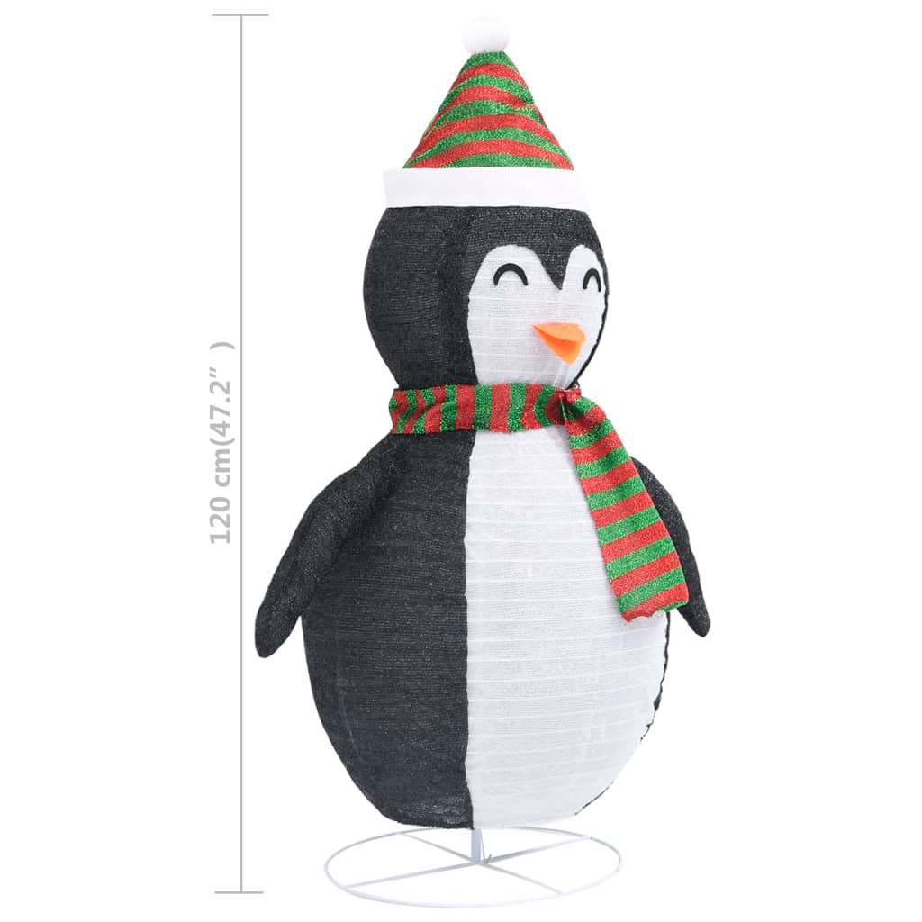 Decorative Christmas Snow Penguin Figure LED Luxury Fabric 4 ft