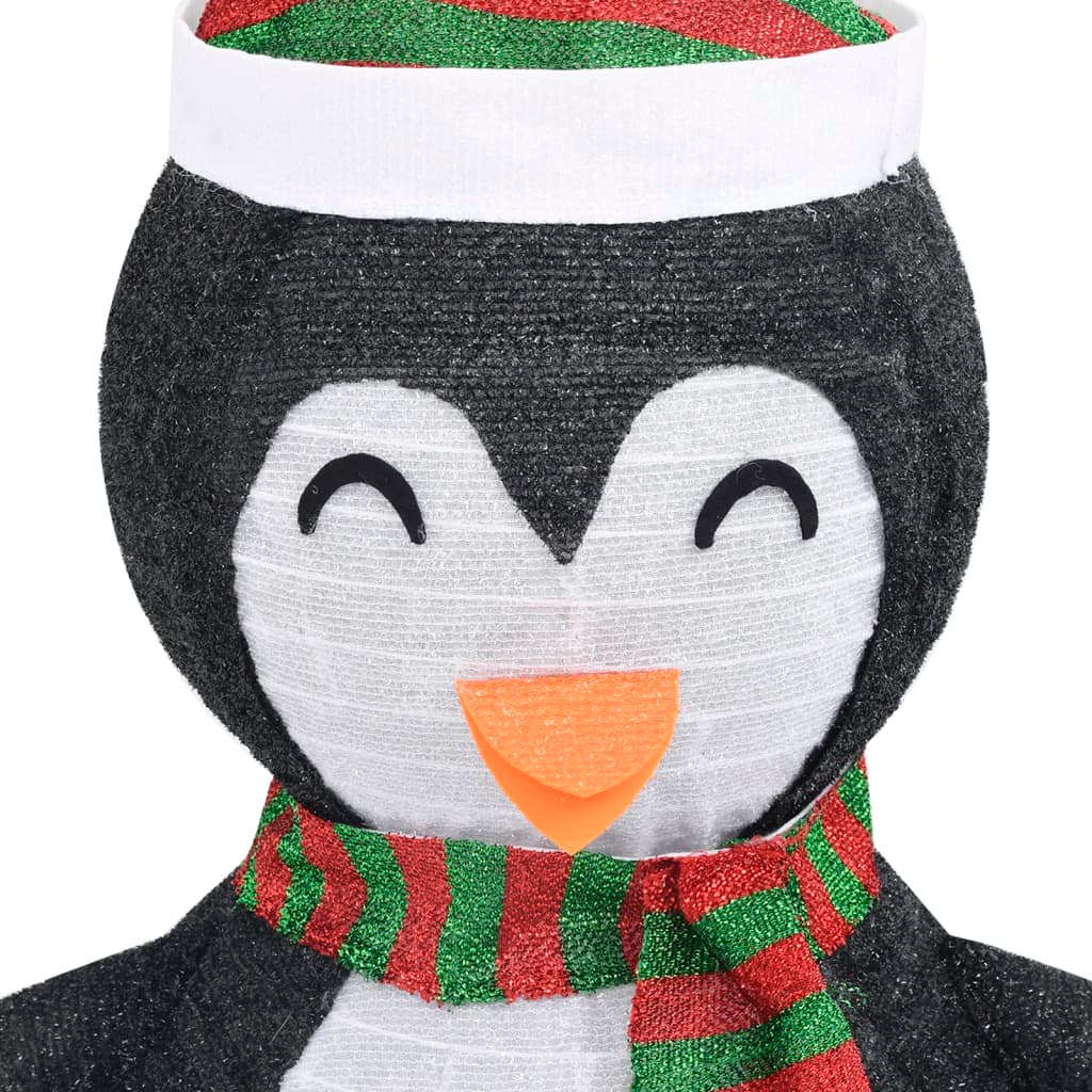 Decorative Christmas Snow Penguin Figure LED Luxury Fabric 2 ft