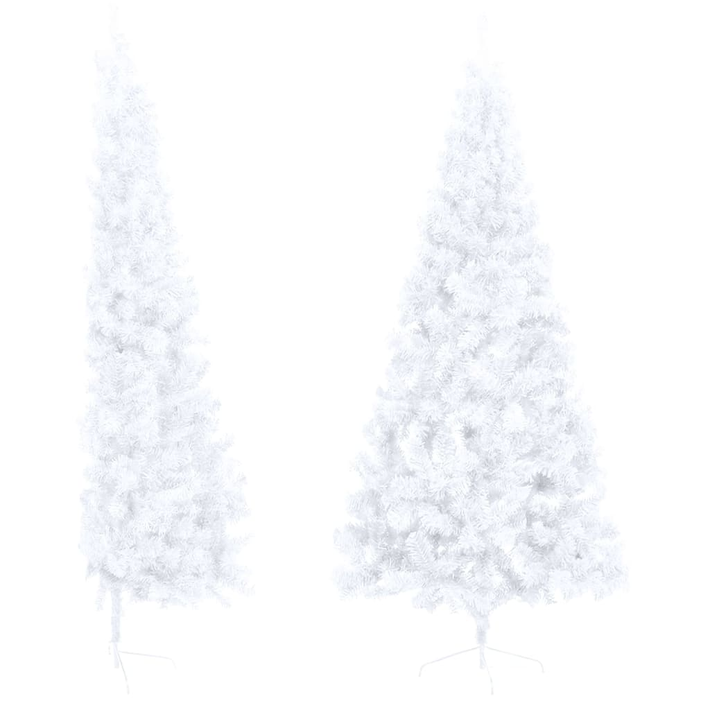 Artificial Half Christmas Tree with Stand White 6 ft PVC