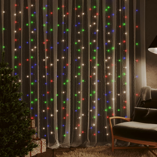 LED Curtain Fairy Lights 9.8'x9.8' 300 LED Colorful 8 Function