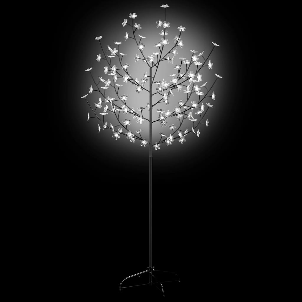 Christmas Tree 120 LEDs Cold White Light Cherry Blossom 5 ft