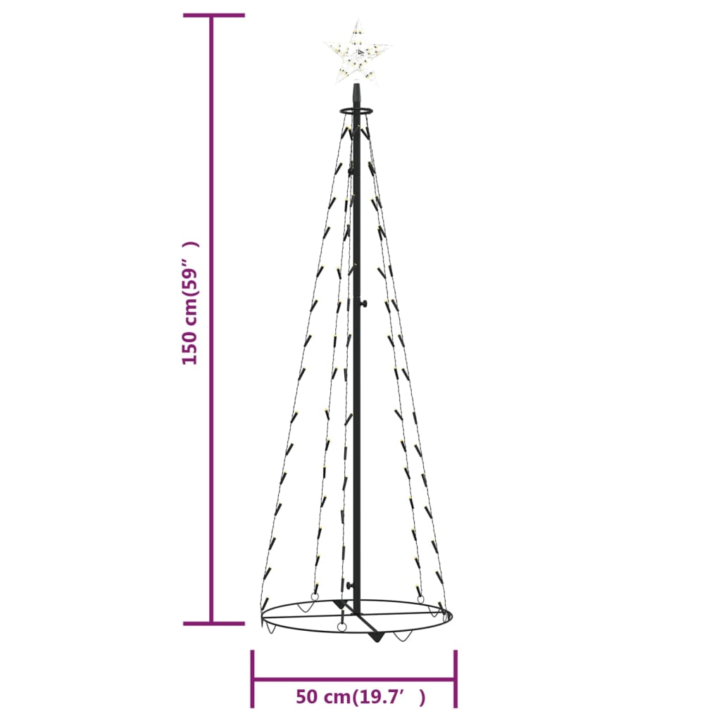 Christmas Cone Tree Warm White 84 LEDs 2x5 ft